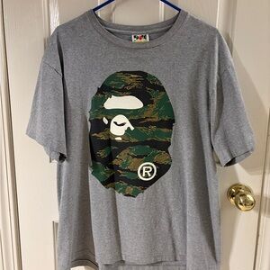 Bape Gray Camo Ape Head Tee